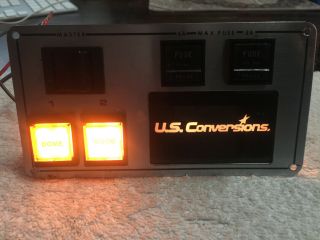 Custom Van Vintage Us Conversions 12v Electrical 2 Switch Control Panel W Leds
