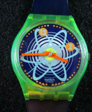 Rare Vintage Swatch Wave Rebel Atom 1992 Model Gj107 Includes Box/papers