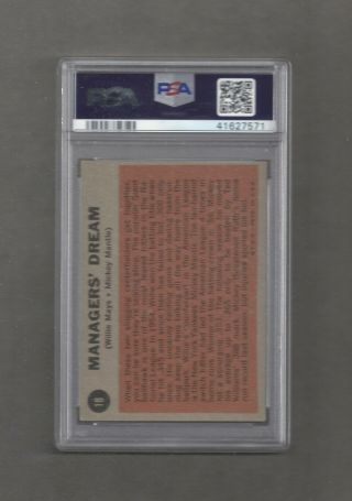 PSA 4 VG - EX Mickey Mantle/Willie Mays 1962 Topps Managers ' Dream Card 18 2
