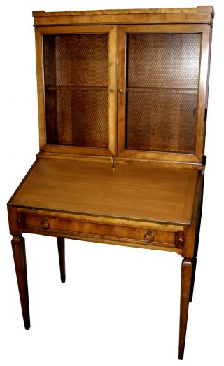 Vintage Slant - Front Desk W/rustic Bookcase By Baker Milling Road