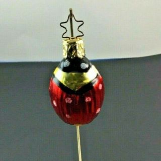 Vintage West German Blown Glass Christmas Ornament Lady Bug Ornament Only