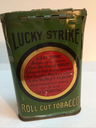 Vintage Lucky Strike Roll Cut Tobacco Tin 3