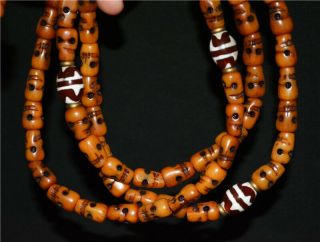 Tibetan Old Antique Skull Prayer Beads Bracelet Mala Necklace Tibet Worry Rosary