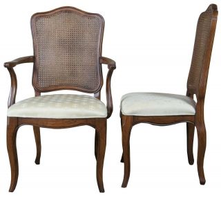 6 Davis Cabinet Co.  French Country Caned Umberwood Dining Chairs Arms Sides 961 2