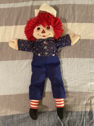 Vintage Knickerbocker 21” Raggedy Andy Doll Stuffed Toy Doll