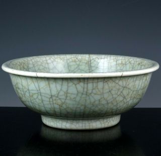 Large Antique 18/19thc Chinese Guan Longquan Crackle Glaze Serving Bowl