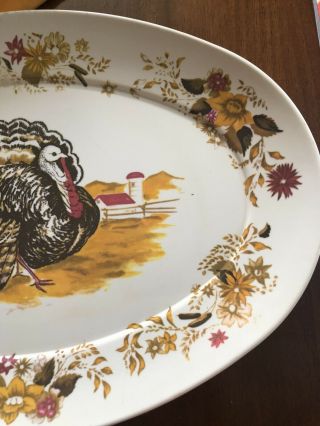 Vintage Melmac Colorful Turkey Platter X - Large Perfect For Thanksgiving 3