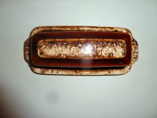 Vtg Hull Pottery Covered Butter Dish w/Lid Brown Drip Oven Proof Made in USA 3