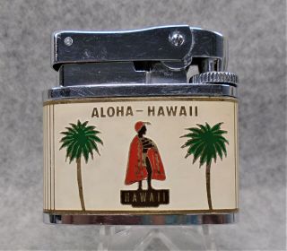 Vintage Aloha - Hawaii State Gas Flat Advertising Lighter Double Sided Lqqk Rare