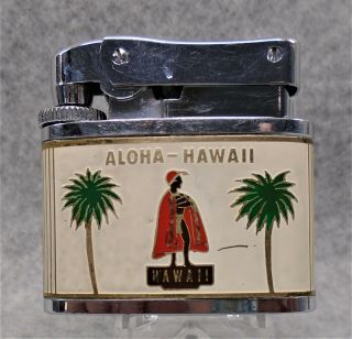 Vintage Aloha - Hawaii State gas flat advertising lighter DOUBLE SIDED LQQK RARE 2