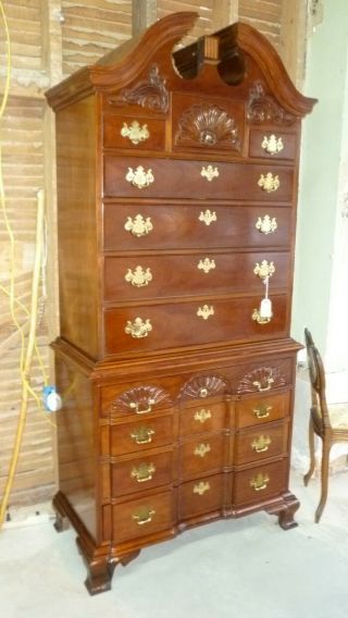 Vintage Thomasville Mahogany Chest On Chest/highboy,  Drawers To Floor,