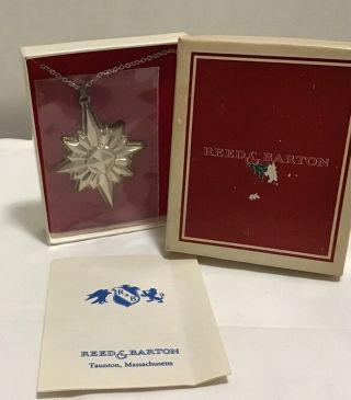 Vintage 1978 Reed & Barton Sterling Silver Christmas Star Pendant Ornament W/box