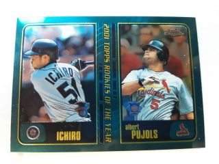 2001 Topps Chrome Ichiro And Albert Pujols Rookie Card