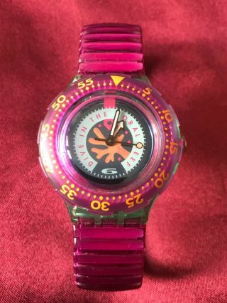 Wristwatch Swatch Scuba Cherry Drops (sdg102) - New/nos - Pink/corals - Swiss Made