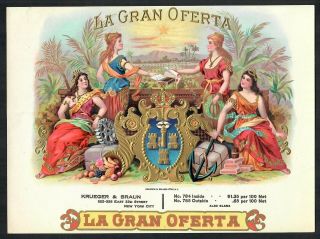Vintage La Gran Oferta Inner Cigar Label Salesman Sample
