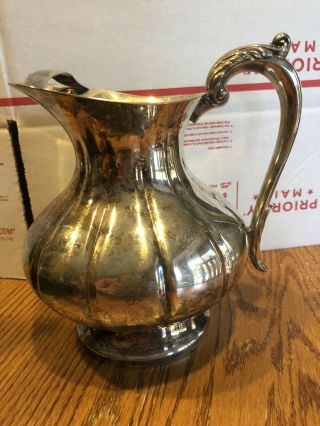 Vintage Sheffield Silver Plate Water Pitcher 7.  25 " Tall With Ice Lip