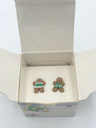 1988 Vintage Avon Gingerbread Earrings Christmas Earrings