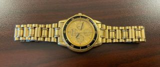 Vintage Pulsar Quartz Chronograph Gold Tone Watch V33g - 6a90