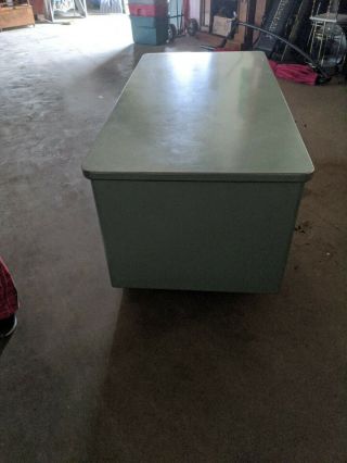 Vintage Steel Tanker Desk Mid Century Green Steelcase 3