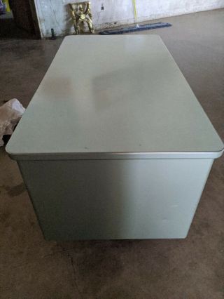Vintage Steel Tanker Desk Mid Century Green Steelcase 4