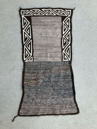 Antique Navajo Double Panel Saddle Blanket Weaving Variegated Handspun Vintage