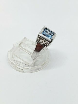 Vintage 925 Sterling Silver Blue Topaz Ring Size 6