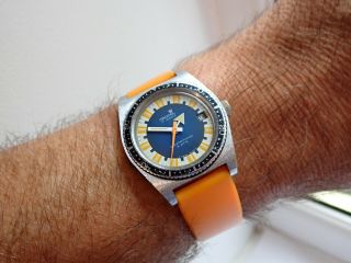 Vintage Cronel Gents Divers Watch Stunning Dial And Hands Date1960s Service G/c
