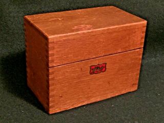 Vintage Wooden Oak Weis Manufacturing Co.  Monroe Michigan Recipe Card File Box
