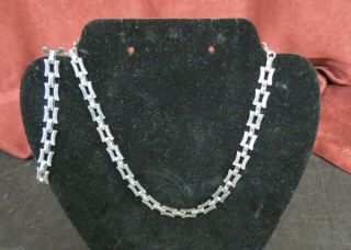 Vintage Signed Barclay Silver Ton Necklace And Bracelet Set