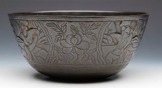 LARGE CHINESE MING MARK BRONZE BOWL WITH WARRIORS 19/20TH C. 3
