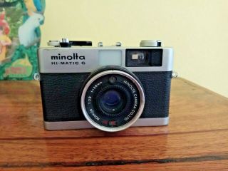 Minolta Hi - Matic G 35 Mm Rangefinder Camera 1974 Vintage