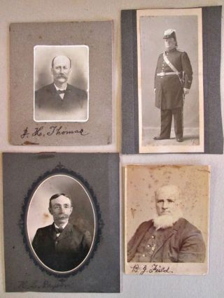 4 Vintage Photographs,  Civil War Era Men,  Thomas,  Payson,  Field,  C.  1870 - 90