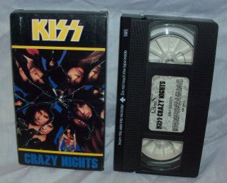 Vintage 80s Rock Band Kiss Crazy Nights Vhs Video Tape With Jacket Gene Simmons