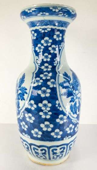 Large Antique Chinese 17th/18th Century Underglaze Blue and White Vase Bird 4