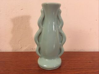 Vintage Green Usa Art Pottery Bud Vase Art Deco Mcm 5 "