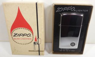 1962 Zippo Lighter 1610 High Polish Chrome And Sticker Unfired Unlit
