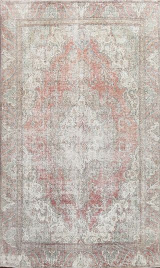 Antique Distressed Traditional Area Rug Wool Hand - Knotted Oriental Carpet 9x12