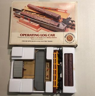 Rare Vintage Bachman Operating Log Car Train With Dump Station Ho Scale 1427