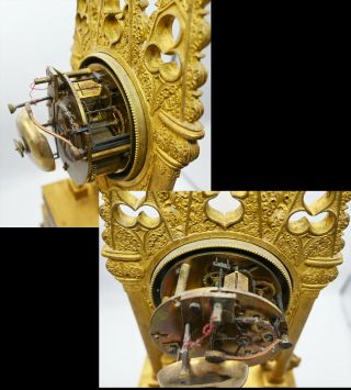 Antique French Empire Neoclassical Gilt Bronze Detailed Figural 19th C Clock 6
