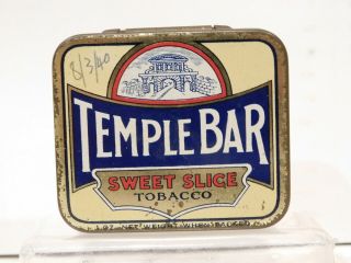 Temple Bar Sweet Sliced Tobacco Tin With Paper Liner,  Small Size,  B.  A.  T Melbourne