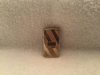 Vintage 1980 Gold Dust Zippo Slim Gold Tone Lighter