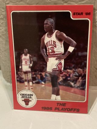 1986 Michael Jordan Star 1986 Playoffs Rookie Card 8 Rc Print Lines On Front