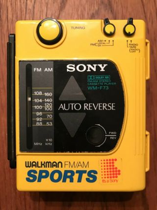Vintage Sony Sports Walkman Am/fm Stereo Cassette Player Wm - F73