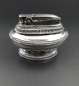 Ronson Queen Anne Silver Table Lighter Barware Tobacco Decor Vintage Old