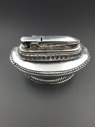 Ronson Queen Anne Silver Table Lighter Barware Tobacco Decor Vintage Old 2