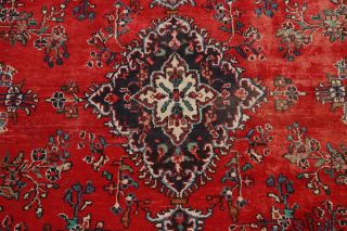 Vintage Geometric Hamedan Hand - knotted Area Rug Medallion Oriental 9 ' x12 ' Carpet 4