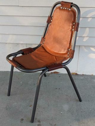 Vintage Mid Century Charlotte Perriand Les Arc Leather Chair 2