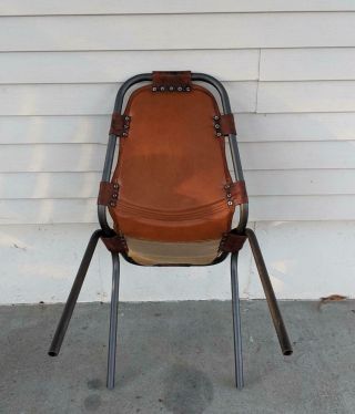 Vintage Mid Century Charlotte Perriand Les Arc Leather Chair 4