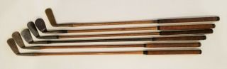 Antique Hickory Golf Clubs; 6 Gutty Irons; Pre 1900; Play Ready; Vintage Golf