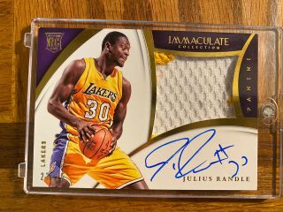 Julius Randle 2014 - 15 Panini Immaculate Auto Patch Jersey 23/25 Lakers
